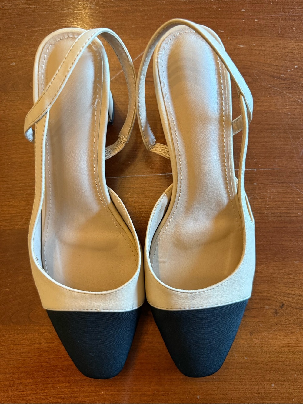 Amazon Two-Tone Slingback Pumps - Black & Cream